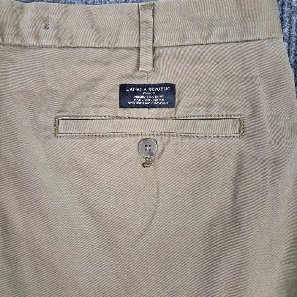 Banana Republic Lived In Chino Slim Fit Khaki Tan Men's Pants Waist 38 Inseam 32